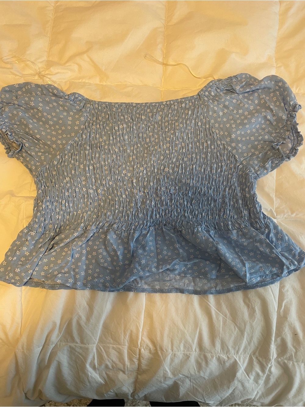 LA Hearts Blue floral babydoll top Size: Small - Picture 3 of 4